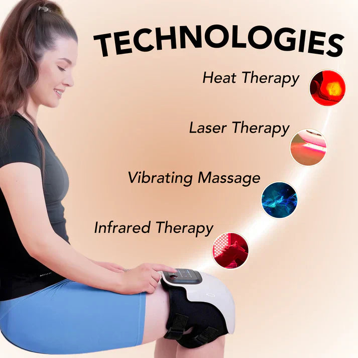 Relaxing at home during a Rushify RedLight Massager session